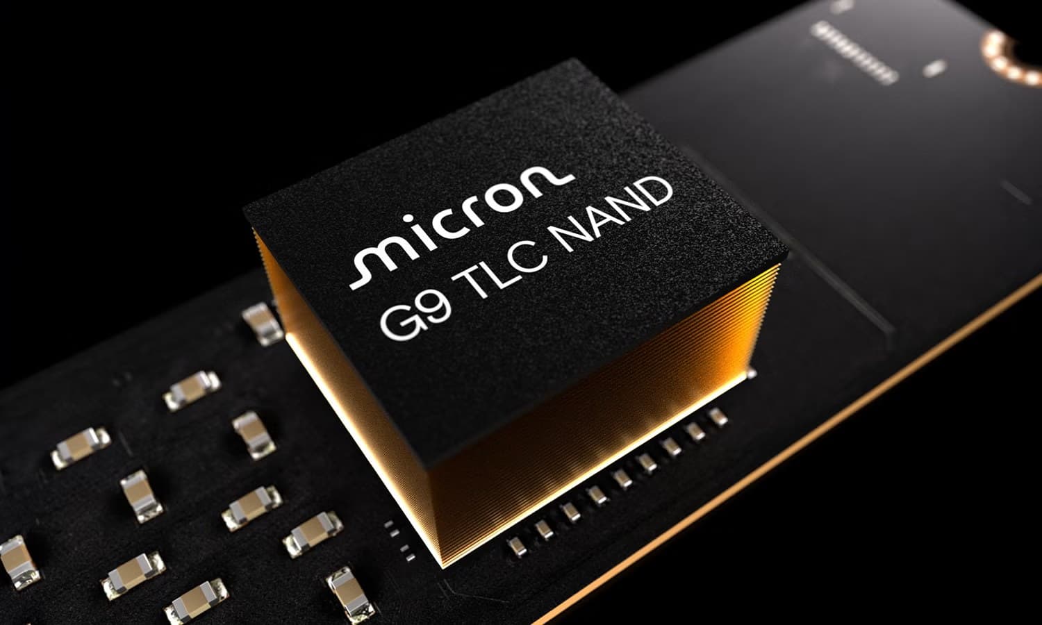 Micron G9 TLC NAND package on a circuit board, the 276-layer generation G11 NAND succeeds