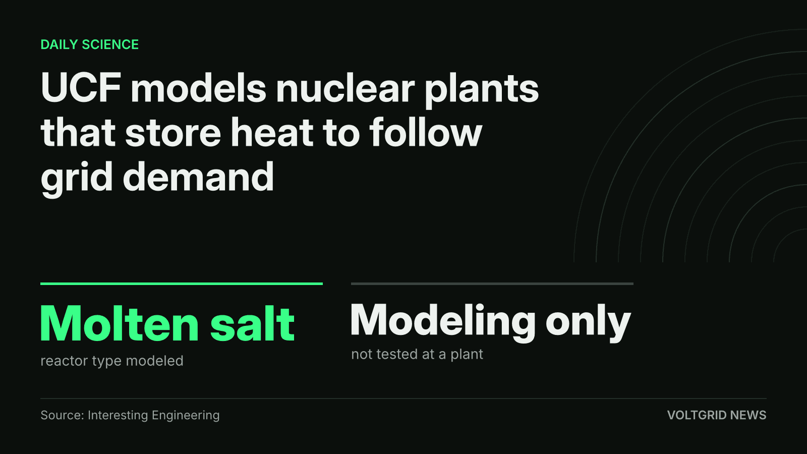 Key-facts card on nuclear thermal energy storage: University of Central Florida models molten salt reactors